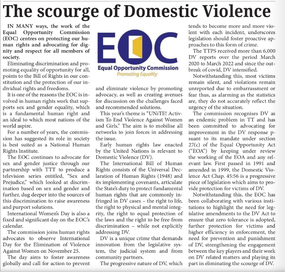 The scourge of Domestic Violence